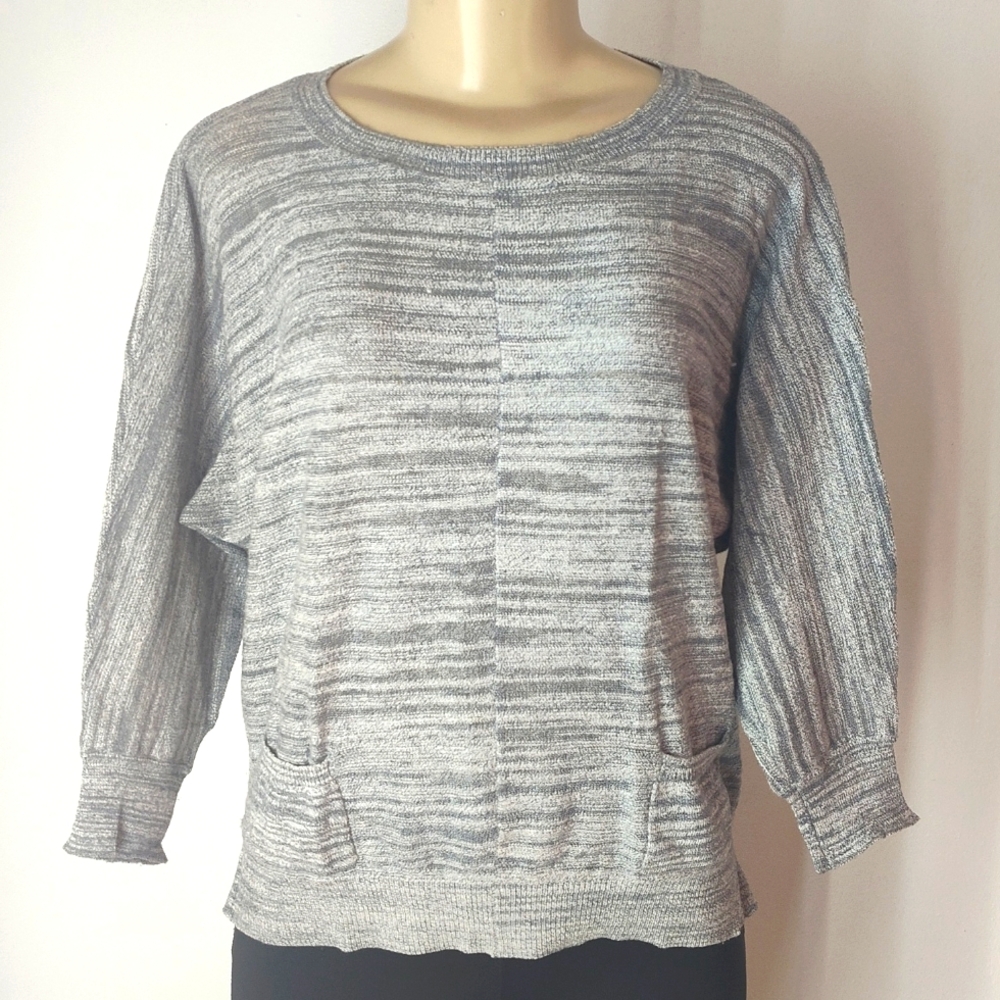 Ann Taylor Loft  Sweater Size XS 3/4 Sleeve Gray